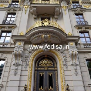 Hotel Entrance Gate Design with Brass and Glass Finish No-010