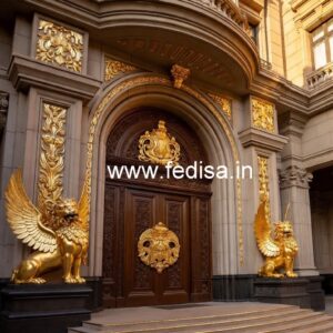 Hotel Entrance Gate Design with Artistic Patterns No-054
