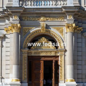 Hotel Front Gate Design with Stylish Facade No-061