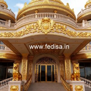 Hotel Main Gate Design with Decorative Metalwork No-080