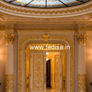Elegant Hotel Gate Design with Brass Detailing No-086