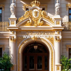 Stylish Hotel Elevation Design with LED Lighting No-122