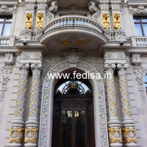 Modern Hotel Elevation Design with Marble Finish No-134