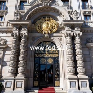Hotel Building Elevation Design with Modern Appeal No-139