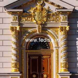 Hotel Front Exterior Design with Artistic Touch No-171