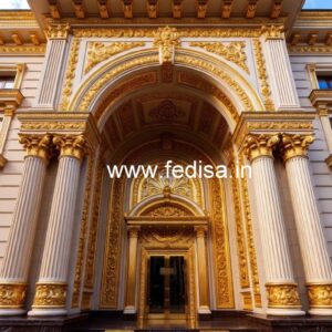 Hotel Elevation Design with Modern Structural Style No-173