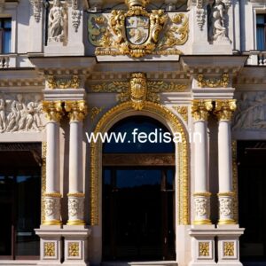 Luxury Hotel Elevation Design with Balcony Lighting No-175