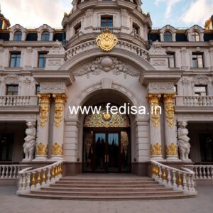 Contemporary Hotel Elevation Design with Lighting Effects No-193