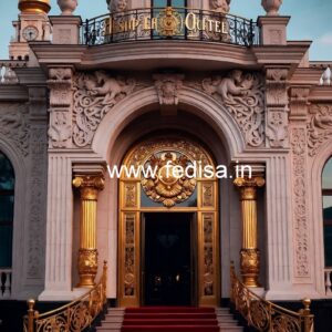 Hotel Elevation Design with Elegant Exterior Finish No-197