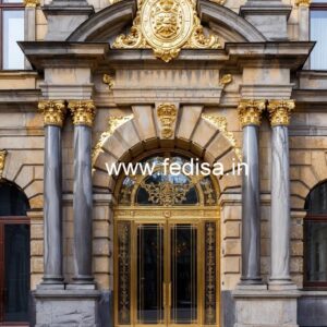 Modern Hotel Exterior Elevation with Luxury Appeal No-411