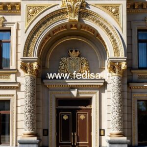 Luxury Hotel Elevation with Modern Windows No-498