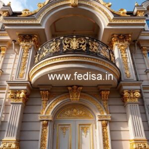 Luxury Resort Front Elevation with Glass No-509