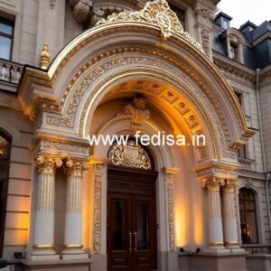 Luxury Hotel Exterior Design with Elegant Panels No-524