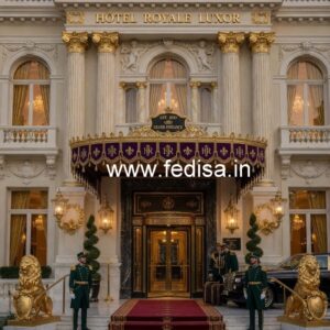 Luxury Hotel Facade Design with Artistic Lighting No-555