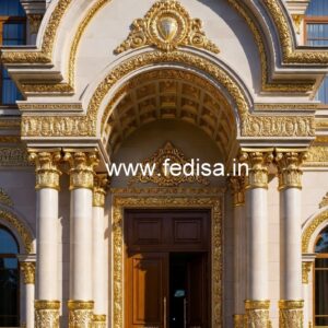 Hotel Entrance Gate Design with Brass and Glass Finish No-610