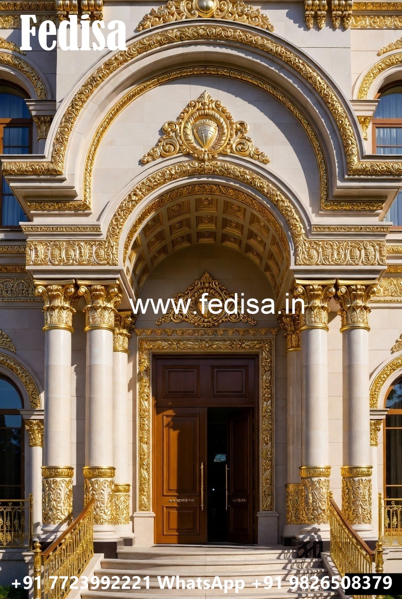 Hotel Entrance Gate Design with Brass and Glass Finish No-610