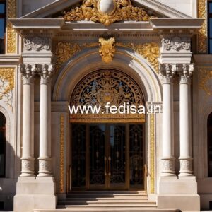 Hotel Main Entrance Gate Design with Decorative Panels No-637