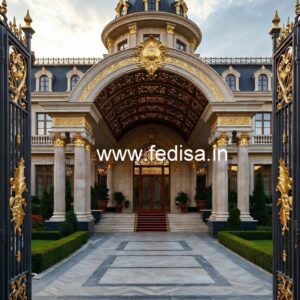 Hotel Entrance Gate Design with Artistic Patterns No-654