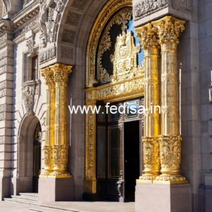Luxury Hotel Entrance Gate Design with Golden Finish No-670