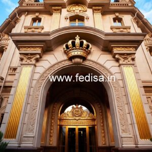 Elegant Hotel Main Gate Design with Artistic Finish No-674