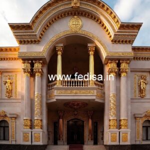 Hotel Main Gate Design with Decorative Metalwork No-680