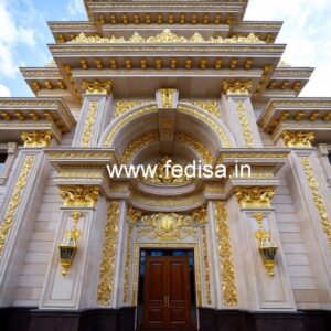 Hotel Entrance Gate Design with Elegant Landscaping No-682