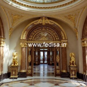 Elegant Hotel Gate Design with Brass Detailing No-686
