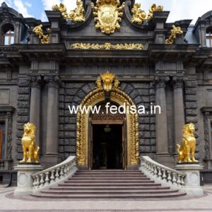 Luxury Hotel Front Gate Design with Glass Panels No-689