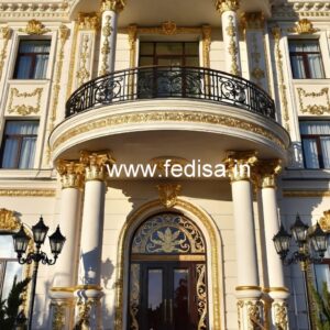 Hotel Front Elevation Design with Modern Architecture No-720
