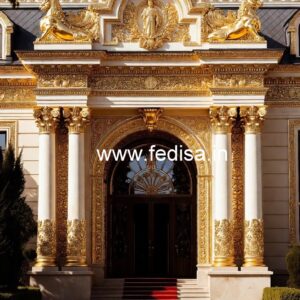 Hotel Elevation Design with Artistic Architecture No-732