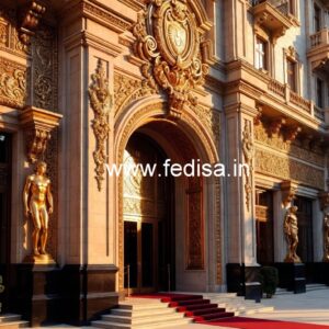 Luxury Resort Front Elevation Design Concepts No-742