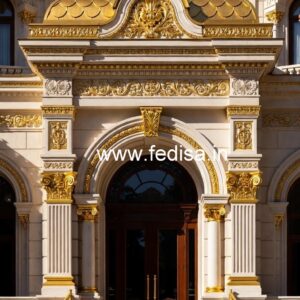 Hotel Elevation Design with Stone Cladding Style No-754