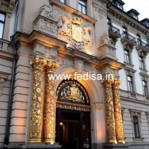 Hotel Elevation Design with Luxury Architectural Features No-780