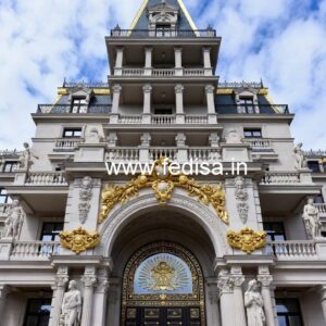 Luxury Resort Elevation Design with Elegant Facade No-786