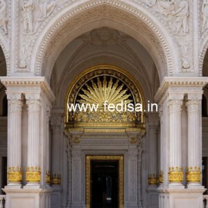 Hotel Elevation Design with Decorative Architectural Lines No-791