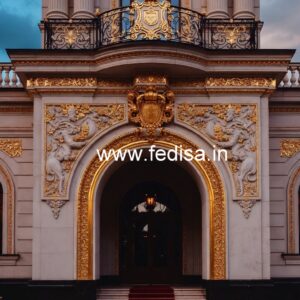 Luxury Hotel Elevation with Decorative Facade No-1067