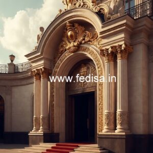 Luxury Hotel Front View with Elegant Lighting No-1150
