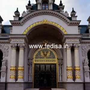 Luxury Hotel Front Elevation with Artistic Appeal No-1177