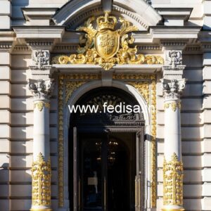 Hotel Main Entrance Gate Design with Decorative Panels No-1237