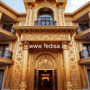 Hotel Entrance Gate Design with Wooden Elements No-1251