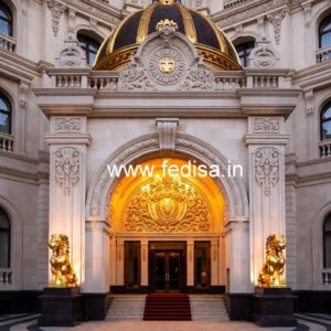 Hotel Main Gate Design with Decorative Metalwork No-1280