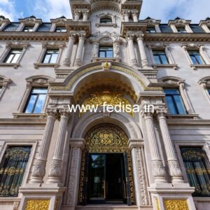 Hotel Entrance Gate Design with Elegant Landscaping No-1282