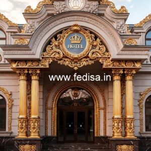 Hotel Elevation Design with Modern Facade Style No-1308