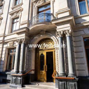 Hotel Exterior Elevation Design with Contemporary Appeal No-1315