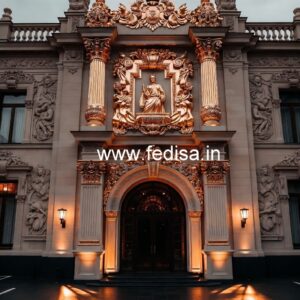 Modern Hotel Elevation Design with Marble Finish No-1334