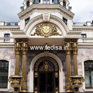 Hotel Elevation Design with Decorative Facade Panels No-1343