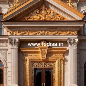 Hotel Elevation Design with Stone Cladding Style No-1354