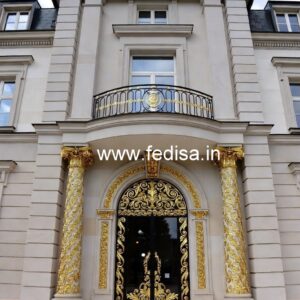 Hotel Elevation Design with Decorative Architectural Lines No-1391
