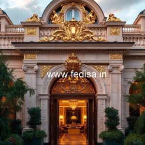 Contemporary Hotel Elevation Design with Lighting Effects No-1393