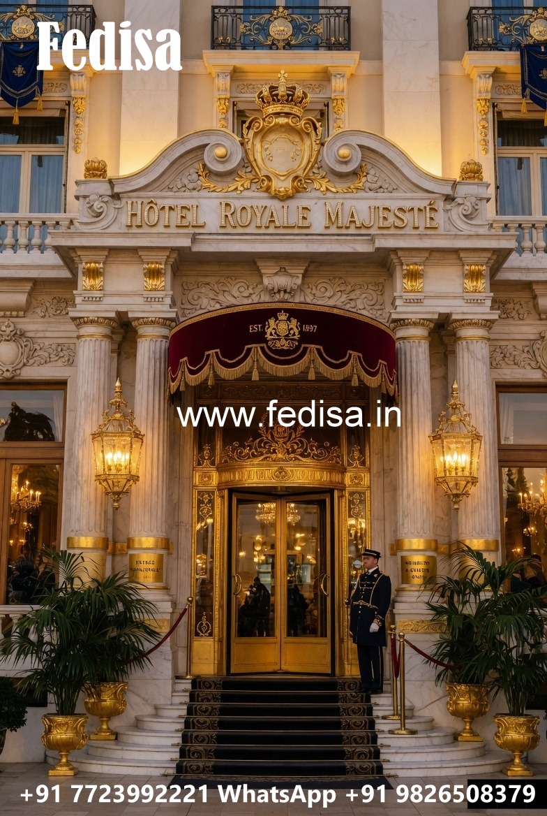 Hotel Entrance Gate Design with Brass and Glass Finish No-1810